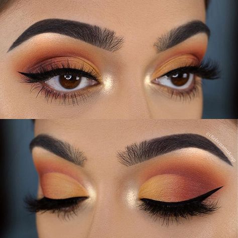 TUTORIALLLL 😏 click the link in bio to watch me create this Warm Peach Look 🔥🍑 Products Use Peachy Eye Makeup Tutorial, Eye Makeup Peach, Peach Colour Eye Makeup, Peach Lehenga Makeup Look, Peachy Brown Eyeshadow, Prom Eyes, Eye Shadow, Balayage Hair Blonde Short, Prom Makeup Tutorial