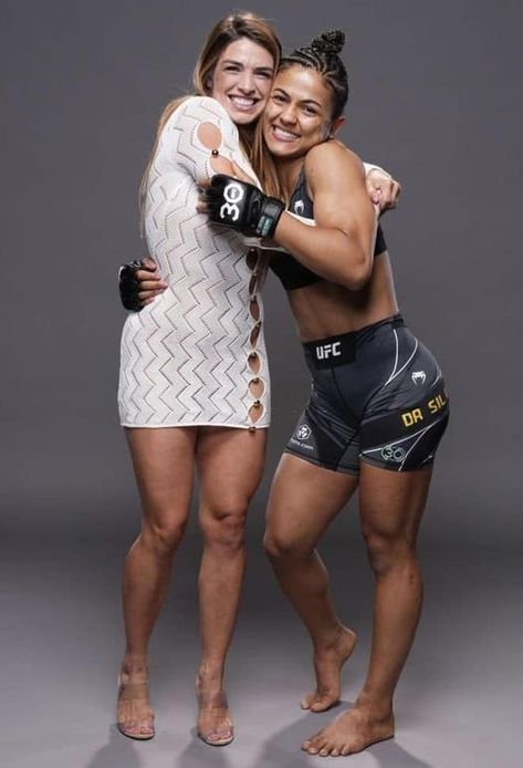 Natalia Silva poses for a portrait with Mackenzie Dern after her victory at #UFC292 Mackenzie Dern, Ronda Rousey, Krav Maga, Victorious, Wrestling, Gym, Sports, Black, Jiu Jitsu