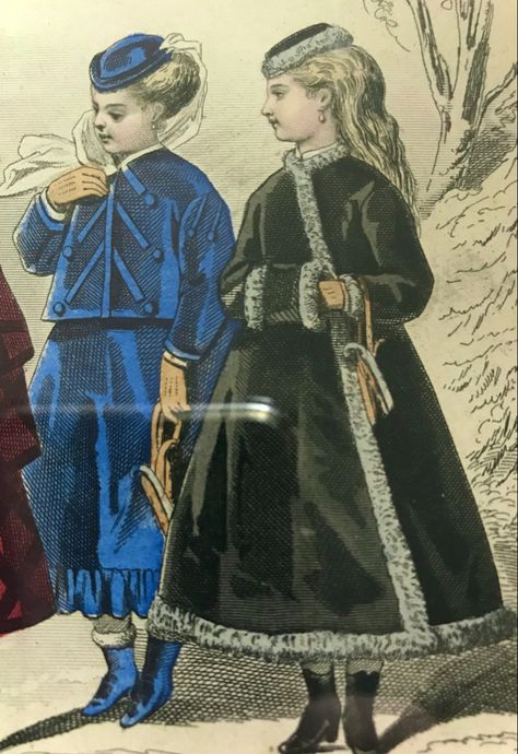 1870s Russian Fashion, 19th Century Childrens Clothing, 1860s Winter Fashion, 1800s Winter Fashion, 1800 Outfits, Victorian Winter Fashion, 1895 Fashion, French Revolution Fashion, Ice Skating Costume