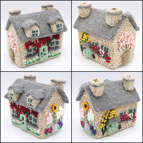 Frankie Brown Delights Knitters Everywhere Once Again With Her Free ‘Summer Cottage’ Pattern | KnitHacker Cottage Pattern, Small Knitting Projects, Miniature Knitting, Knitted Toys Free Patterns, Knitting Patterns Toys, Christmas Knitting Patterns, Summer Cottage, Simple Embroidery, Diy Knitting