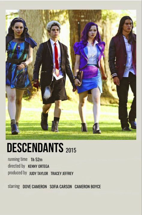 Descendants Poster Movies, Descendants Polaroid Poster, Descendants Movie Poster, Descendants Posters, Minimal Polaroid Movie Posters, Descendants Poster, Descendants Movie, Polaroid Movie Poster, Movie Character Posters