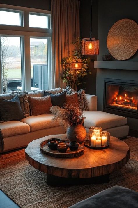 "Bring the outdoors inside with a Cozy Earth-Toned Living Room! 🌿🛋️ This design embraces the beauty of nature with warm, earthy colors and soft, comfortable fabrics. 🌿✨ #InteriorDesign #EarthyLiving #CozyDecor" Bring The Outdoors Inside, Relaxing Decor, Earthy Living Room, Snug Room, Cozy Living Room Design, Earthy Home Decor, Small Lounge, Living Room Warm, Living Room Orange