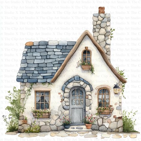 Stone Cottage Clipart | 10 High Quality JPGs | Digital Download | Card Making | Mixed Media | Digital Paper Craft | Clipart | Watercolor Art 🎉 Free Commercial License Included! 🌟 Key Features: Size: 5000 x 5000 pixels Quality: 300 DPI resolution Ideal for crafting mouse mats, wall art, mugs, t-shirts, cushions, cardmaking, scrapbooking, paper crafts, stationery, and mixed-media projects. 🖌️ Artistic Craftsmanship: Each image is thoughtfully designed, blending traditional drawing techniques with digital art and advanced AI algorithms. Starting from a sketch, every piece is digitally refined to deliver outstanding quality and clarity. 🌈 Wide Range of Applications: These vibrant JPGs are perfect for all your creative projects! Whether you're an experienced artist or just starting out, our Cute Cottage House Drawing, English Cottage Drawing, How To Draw A Cottage, Cute House Drawing, Cottage Sketch, Cottage Clipart, Cottage Watercolor, Cottage Drawing, Watercolor Cottage