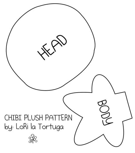 chibi plush pattern by ~LoRi-La-Tortuga on deviantART Chibi Plush Pattern, Chibi Plush, Felt Plushie, Felt Doll Pattern, Sewing Templates, Doll Plushies, Cute Sewing Projects, Animal Sewing Patterns, Easy Paper Crafts Diy