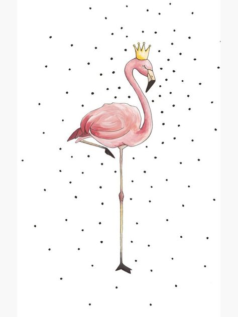 Flamingo With Crown, Girl With Crown, Acrylic Illustration, Flamingo Artwork, Flamingo Tattoo, Crown Tattoo, Painting Art Projects, Pink Flamingos, Acrylic Colors