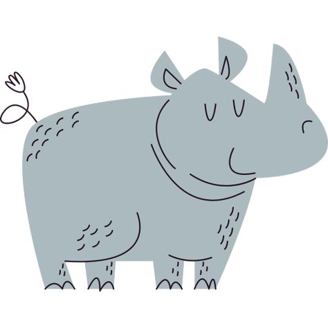 Rhino Artwork, Rhino Illustration, Save The Rhino, Alphabet Drawing, Animals Stickers, Funny Illustration, Kids Artwork, Animal Stickers, Animated Icons