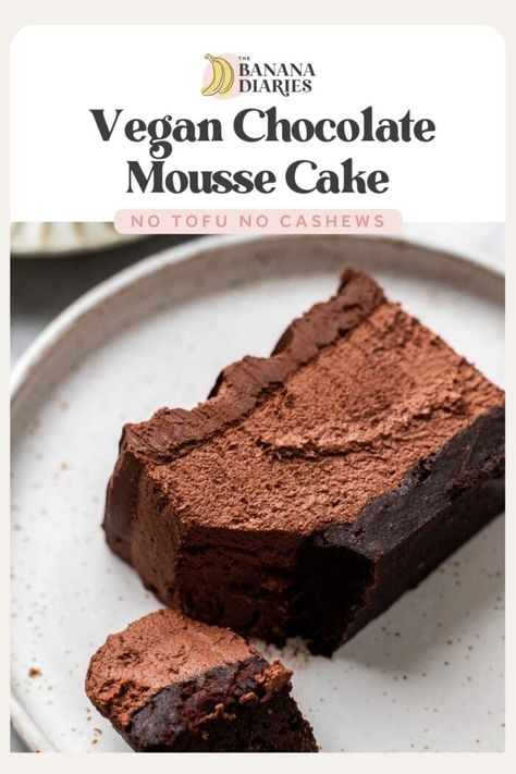 Gluten Free Desserts Vegan, Vegan Mousse Cake, Vegan Mouse Cake, Vegan Dairy Free Recipes, Vegan Opera Cake, Gluten Free Chocolate Mousse Cake, Chocolate Cake Dairy Free, Vegan Chocolate Mousse Recipe, Vegan Chocolate Sponge Cake