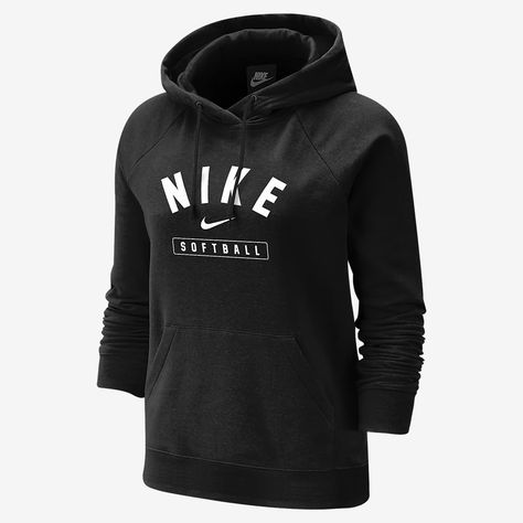 Nike Softball Women's Pullover Hoodie. Nike.com Soccer Hoodies, Nike Soccer, Polo Sweatshirt, Nike Sweatshirts, Game Show, Hooded Sweater, White Sweatshirt, Grey Hoodie, Grey Sweatshirt