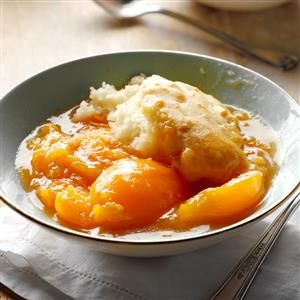 Apricot Cobbler Recipe -Call it old-fashioned, comforting or mouthwatering—all those descriptions fit this down-home dessert. It bakes up golden brown and bubbly, with a crunchy crumb topping. The recipe comes from the owner of a popular restaurant in our state's famous Lancaster County.—Shirley Leister, West Chester, Pennsylvania Apricot Cobbler Recipes, Canned Apricots, Apricot Cobbler, Apricot Dessert, Vintage Pyrex Dishes, Pyrex Dishes, Apricot Recipes, Cobbler Topping, Cobbler Recipe