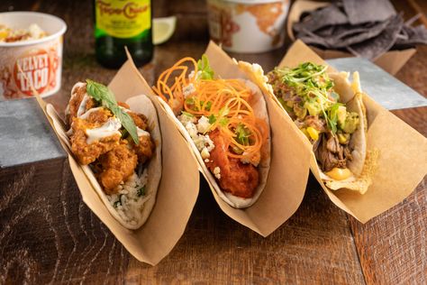 Bars and Eateries | Assembly Food Hall Velvet Taco, Broadway In Nashville, Tempeh Tacos, Tacos Menu, Pulled Pork Roast, Chicken Crisps, Brisket Tacos, Fast Casual Restaurant, Ground Beef Tacos