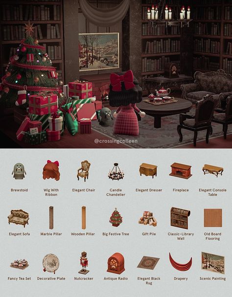 Animal Crossing Christmas Design Codes, Acnh Christmas Code, Animal Crossing Christmas, Winter Core, Fantasy Inspo, Ac Ideas, Marble Pillar, Acnh Inspiration, Acnh Cottagecore