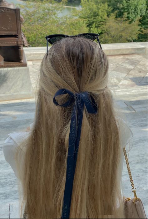 Ribbon Hairstyle, Hair Stylies, Easy Hairstyles For Long Hair, Dream Hair, Hairstyles For School, Aesthetic Hair, Hair Day, Pretty Hairstyles, Hair Looks