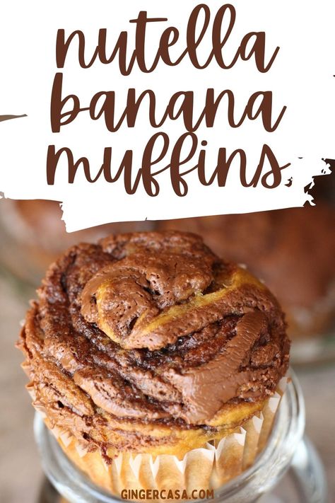 Banana Muffins With Chocolate Chips, Banana Nutella Muffins, Swirl Muffins, Muffins With Chocolate Chips, Waffle Recipe Healthy, Nutella Muffin, Trendy Recipes, Muffins With Chocolate, Work Kitchen