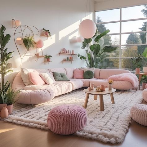 Nature Decorations, Indoor Nature, Hawaii Living, Dallas Apartment, Lash Studio, Girly Apartment Decor, Pastel Home Decor, Aesthetic 2024, Dopamine Decor