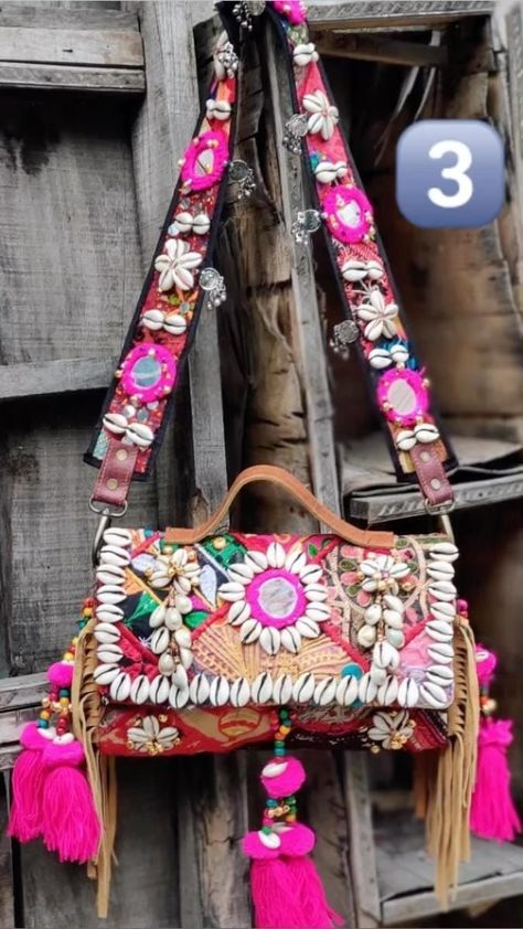 A banjaran store | Instagram Diy Boho Bag, Navratri Purse, Banjaran Fashion, Bohemian Bag With Handwork For Festival, Bohemian Shoulder Bag With Mirror Work For Festivals, Udaipur Trip, Bohemian Bags For Navratri Festival, Multicolor Bohemian Bag With Mirror Work, Indian Bags