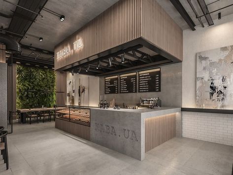 Office Coffee Shop, Coffee Shop Counter Design, Coffee Shop Design Interior, Lobby Cafe, Industrial Coffee Shop, Cafe Bar Interior, Coffee Booth, Coffee Shop Interior, Coffee Shop Counter