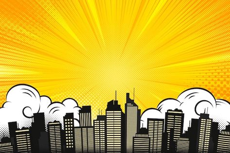 Comics Background, Illustration Gradient, Comic Book Background, Comic Background, Background City, Thumbnail Background, City Comic, Gradient Wallpaper, Book City