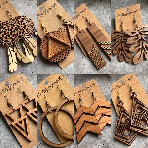 Laser cut wood jewelry