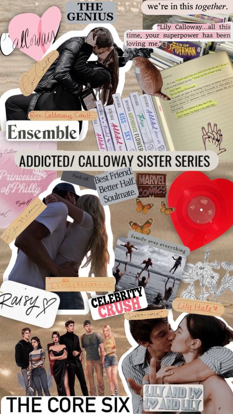 Addicted/ Calloway sisters #addictedtoyou #lilyandlo #daisyandryke #roseandconnor #callowaysisterseries #booksaesthetic #bookcouple #thecoresix Addicted Series Wallpaper, Addicted Calloway Sisters Aesthetic, Camp Calloway, Calloway Sisters Aesthetic, Addicted Calloway Series, Addicted Calloway Sisters, Book Wallpapers, Books Collage, Book Edits