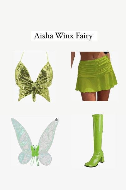 Aisha Winx Club Halloween Costume, Amazon Edition—order today to get it before October 30-31st! #LTKHoliday #LTKSeasonal #LTKunder100 Amazon Fairy Costume, Fairy Halloween Costumes Make Up, Aisha Winx Club Outfit Halloween, Aisha Halloween Costume, Green Fairy Halloween Costume, Wink Club Costume, Winx Fairies Halloween Costume, The Winx Club Costume, Winx Aisha Outfits