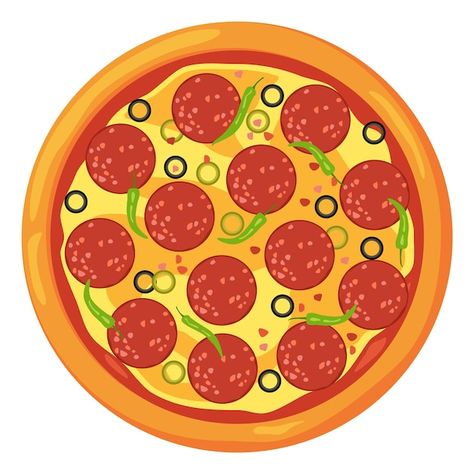 Download this Premium Vector about Pizza top view with salami slices Pepperoni cartoon icon, and discover more than 15 Million Professional Graphic Resources on Freepik Pizza Clipart, Cartoon Pizza, Pizza Illustration, Donut Drawing, Pizza Pictures, Pizza Graphic, Pizza Cartoon, Pizza Drawing, Pizza Aesthetic