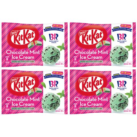 Kit Kat Chocolate, Mint Chocolate Ice Cream, Summer In Japan, Mint Ice Cream, Baskin Robbins, Chocolate Mint, Kit Kat, Mint Chocolate, Cocoa