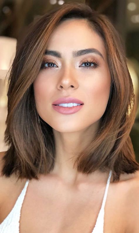 shoulder length haircuts, mid length hairstyles 2022, shoulder length hair straight hair, shoulder length hairstyles 2022, shoulder length hairstyles for fine hair, shoulder length bob, shoulder length layered hair, best shoulder length haircuts Bob Lung, モード ボブ, Medium Short Haircuts, Funky Hair, Lob Haircut, Haircut And Color, Square Face, Haircuts For Long Hair, Medium Hair Cuts