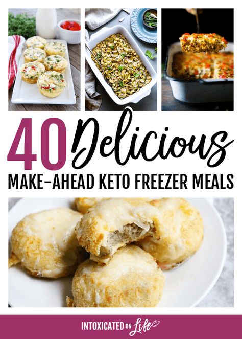 40 Delicious Make Ahead Keto Freezer Meals Make Ahead Keto, Low Carb Freezer Meals, Keto Freezer Meals, Paleo Crockpot, Paleo Lunch, Freezer Meal, Keto Meal Prep, Freezer Cooking, Paleo Breakfast