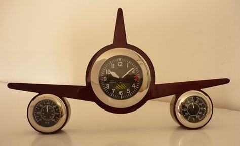 Aviation Room, Airplane Clock, Airplane Room, Travel Themed Room, Novelty Clocks, Apartment Accessories, Jet Airplane, Aviation Decor, Airplane Decor