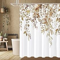 Floral Bathroom Decor, Extra Long Shower Curtain, Long Shower Curtains, Bathroom Shower Curtain Sets, Floral Bathroom, Shower Curtain Liner, Bathroom Shower Curtain, Watercolor Plants, Cat Air