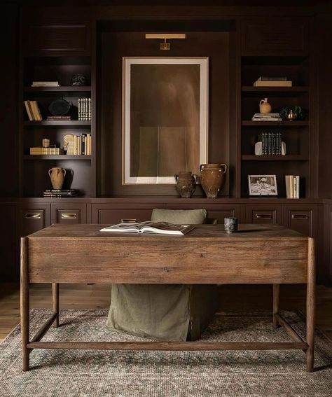 Small Office Solutions, Tudor Renovation, French Country Office, Small Office Ideas, Traditional Office Decor, Canva Project, Home Study Design, Diamond House, Wood Office