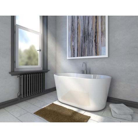 Ideal for smaller bathroom, this Freestanding Soaking Bathtub with adjustable legs has been designed to give the opportunity to replace a standard alcove tub with a freestanding tub. Owners Suite Bathroom, Bathroom Remodel Bathtub, New Home Build Ideas, Remodel Bathtub, Owners Suite, Tub Design, Big Tub, Freestanding Bathtubs, Freestanding Tubs