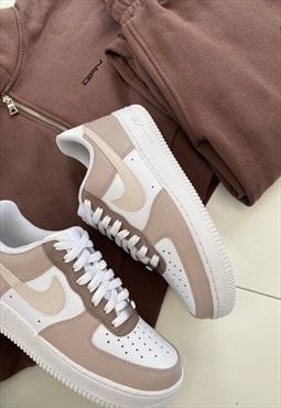 ASOS Marketplace | Buy & sell new, pre-owned & vintage fashion Nike Mocha, Brown Air Force Ones, Brown Air Force 1, Brown Nike Shoes, Air Force Women, Nike Air Force 1 Custom, Air Force 1 Custom, Custom Nike, Your Gorgeous