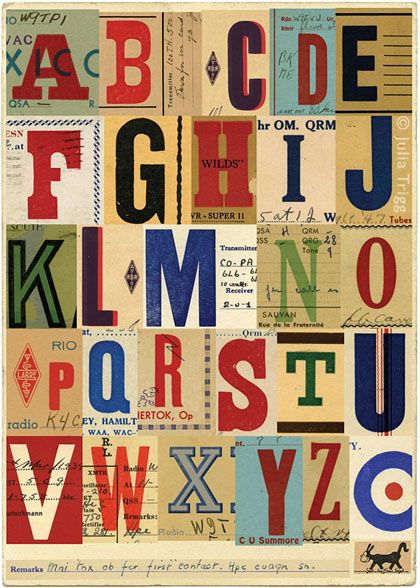 type tuesday: Julia Trigg collages (some available at ikea!) Alfabet Font, Inspiration Typographie, Alfabet Letters, Typography Alphabet, Alphabet Art, Vintage Fonts, Alphabet Print, Typography Letters, Typography Inspiration