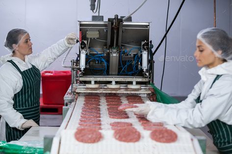 Female Butcher, Meat Factory, Hamburger Patty, Meat Markets, Hamburger Patties, Processed Food, Free Images, Food Animals, Stock Photos