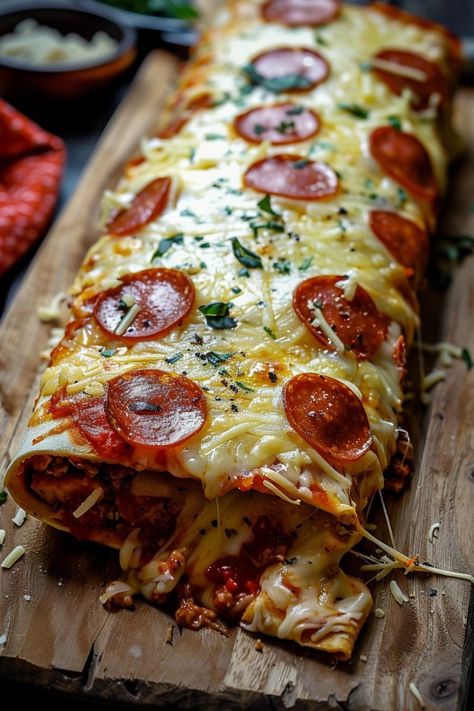 Tremendous Cheesy Pepperoni Stromboli | Stromboli With Pizza Dough, Pepperoni Stromboli, Stromboli Recipe Easy, Wheat Pizza Dough, Stromboli Recipe, Wheat Pizza, Pizza Stromboli, Whole Wheat Pizza, Pizza Flavors