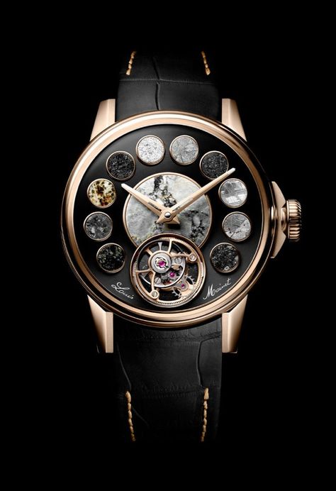 Louis Moinet Louis Moinet, Gibeon Meteorite, Space Battles, Cosmic Art, Guinness World Records, World Record, Rose Gold Case, Our Solar System, Gold Case