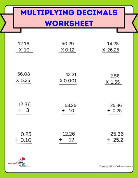 Decimal Multiplication And Division Worksheet | FREE Download Check more at https://kto5education.com/decimal-multiplication-and-division-worksheet/ Decimal Multiplication Worksheet, Division With Decimals, Decimal Division, Decimal Multiplication, Multiplication And Division Worksheets, Math Multiplication Worksheets, Multiplication Worksheet, Comparing Decimals, Multiplying Decimals