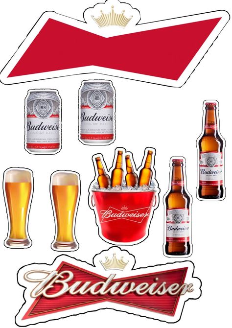 Budweiser Cake, Beer Slogans, Chef Cake, Wine Cake, Beer Advertising, Beer Cake, Birthday Cake Topper Printable, Cake Printing, Budweiser Beer