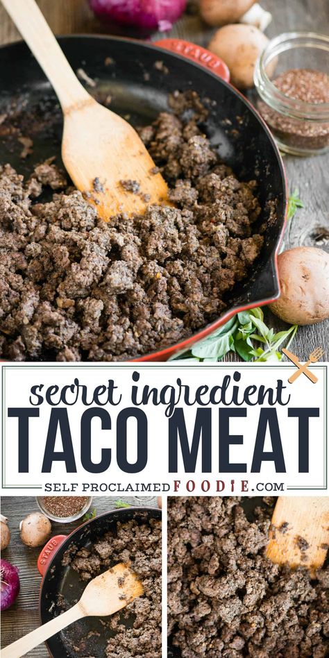 Taco Meat With Beans, Carne Tacos, Taco Meat Seasoning, Beans Mexican, Taco Meat Recipe, Mexican Feast, French Delicacies, Taco Meat Recipes, Hispanic Kitchen