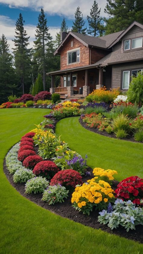 Create eye-catching flower beds in front of your house with these fall raised garden bed ideas Low maintenance DIY stone designs for full sun rock gardens that are easy perennial rustic and feature white rocks Front Garden Flower Bed Ideas, Fall Flower Beds In Front Of House, Raised Garden Bed Ideas, Garden Bed Ideas, Easy Perennials, White Rocks, Flower Bed Designs, Garden Flower Beds, Flower Bed Ideas