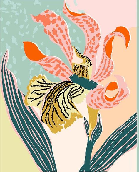 Colour block orchid play - I started experimenting with colour blocking a while ago and haven’t had the time to get back to it but it’s… Sarah Gordon, Behance Illustration, Hand Paintings, Colour Blocking, Arte Inspo, Art Et Illustration, Textured Paper, Art And Illustration, Unframed Art