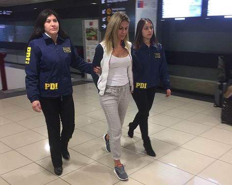 A WOMAN IS DETAINED BY AIRPORT POLICE. Prisoner Handcuffs, Airport Police, I Need A Woman, Atm Business, Deni Denials, Female Police, Passport Services, Braces Girls