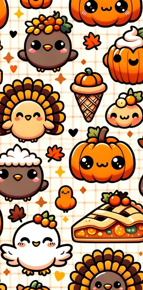 Cute Thanksgiving wallpaper by lynncodes - Download on ZEDGE™ | 6990 Anime Thanksgiving Wallpaper, Thanksgiving Kawaii, Cute Thanksgiving Wallpaper, Kawaii Thanksgiving, Thanksgiving Iphone Wallpaper, Happy Thanksgiving Wallpaper, Holiday Iphone Wallpaper, Thanksgiving Background, Kawaii Background