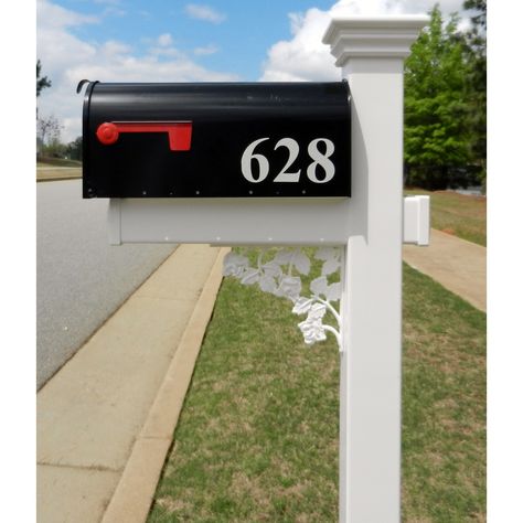 Have to have it. 4Ever Products Jefferson Mailbox $99.99 Mailbox Vinyl, House Number Decals, Contemporary Mailboxes, Black Mailbox, Mailbox Stickers, Jefferson White, Camper Signs, Mailbox Numbers, One Number