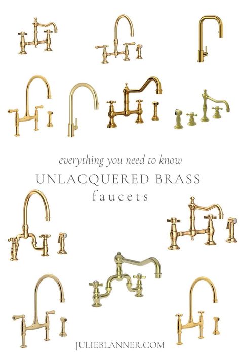 Aged Brass Kitchen Hardware, Aged Brass Kitchen Faucet, Antique Bronze Kitchen Hardware, Kitchen Sink Faucets Farmhouse, Kitchen Brass Hardware, White And Brass Kitchen, Brass Kitchen Faucets, Maine Kitchen, Antique Brass Kitchen Faucet