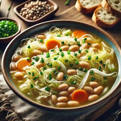 Traditional German Bean Soup Recipe: A Hearty and Nourishing Meal German Bean Soup, German Bean Soup Recipe, German Butterball Soup, German Vegetables, German Lentil Soup With Sausage, German Cabbage Soup Recipe, Vegan German Potato Soup, Bean Soup Recipe, Savoy Cabbage