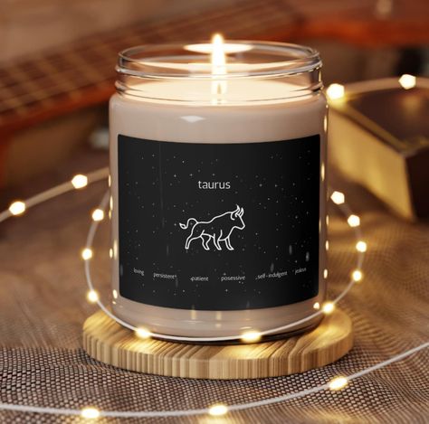 Buy Zodiac Candle, Taurus Candle, Taurus Zodiac Candle, Zodiac Scented Candle, Zodiac Sign Candle, Minimalist Candle, Taurus Gift, Zodiac Gift Online in India - Etsy Taurus Candle, Candle Minimalist, Candle Blends, Minimalist Candle, Minimalist Candles, Zodiac Candle, Taurus Zodiac Sign, Celestial Design, Black Backdrops