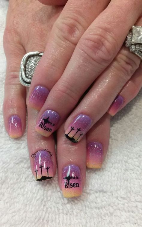 Cross Nail Designs, Easter Nail Art Designs, Cross Nails, Easter Nail, Stunning Nails, Easter Nail Designs, Easter Nail Art, Nail Art Ombre, Spring Nail Art