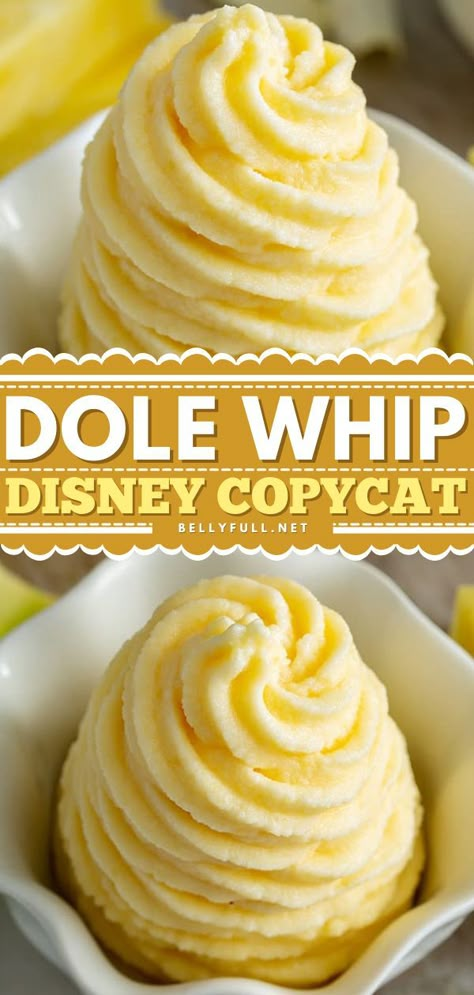 Dole Whip Recipe {Disney Copycat}, easy desserts for a crowd, sweet treats Dole Whip Disney, Pineapple Dole Whip, Dole Whip Recipe, Pineapple Whip, Dole Pineapple, Pineapple Desserts, Disney Recipes, Easy Summer Desserts, Ninja Creami